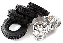 Machined Alloy Rear Dually Wheels & Tires for Tamiya 1/14 Scale Truck
