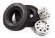 Machined Alloy Front Wheel & Tire (2) Set for Tamiya 1/14 Scale Trucks W=25mm