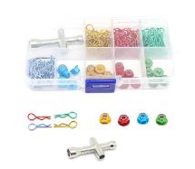 1/10 Color Body Clips, M4 Hex Wheel Nuts & 4-Way Cross Wrench w/ Carrying Box