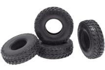 Realistic Rubber Tires (4) for Axial 1/24 SCX24 Rock Crawler (O.D.=53mm)