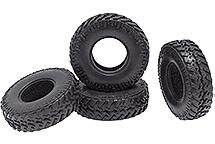 Realistic Rubber Tires (4) for Axial 1/24 SCX24 Rock Crawler (O.D.=53mm)