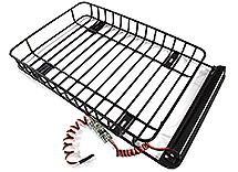 Roof Top Luggage Tray 235x145x29mm w/ LED Light Bar for 1/10 Scale Off-Road