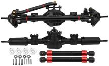 Complete F&R Axle Assembly w/ Diff, Shafts & Wheel Hex for Axial 1/10 SCX10 II