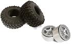 2.2 Size Alloy 5 Spoke Wheels (2) w/ Tires for 1/10 Scale Crawler O.D.=132mm