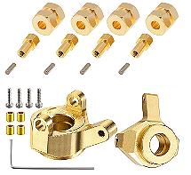 Brass Alloy 9g Each Steering Blocks +4mm Offset Wheel Adapter for Axial SCX24