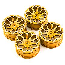 10 Spoke Alloy Wheel Set (4) for 1/10 Drift Racing W=26mm