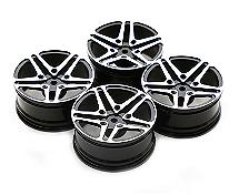 Dual 5 Spoke Alloy Wheel Set (4) for 1/10 On-Road Touring W=26mm