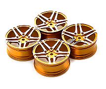 Dual 5 Spoke Alloy Wheel Set (4) for 1/10 On-Road Touring W=26mm