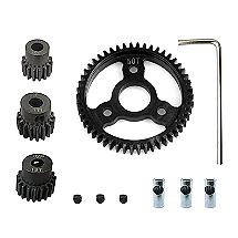 Steel 32 Pitch 50T Spur+15+17+19T Pinion Set w/5mm for Most Traxxas 1/10 4X4