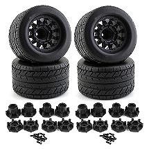 1/10 Size Wheel for 12mm & 14mm Hex & Tire Set (4) OD=118mm W=69mm