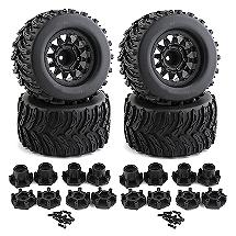 Off-Road 1/10 Size Wheel for 12mm & 14mm Hex & Tire Set (4) OD=125mm W=67mm