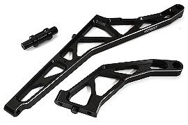 Black Billet Machined Rear Chassis Braces Pair for Losi DBXL-E 2.0 4WD 1/5 Scale