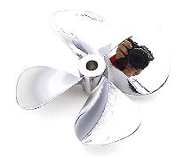 Zinc Metal 55mm 4-Blade Counter Rotate Propeller 4mm Shaft for RC Boat