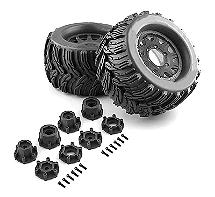 Tires, Wheels & Inserts MK24 Style w/ 14mm & 17mm Hex for 1/8 Size 2pcs OD=165mm