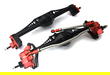 Black Red Alloy Machined Front & Rear Axles for Axial Capra 1.9 Buggy