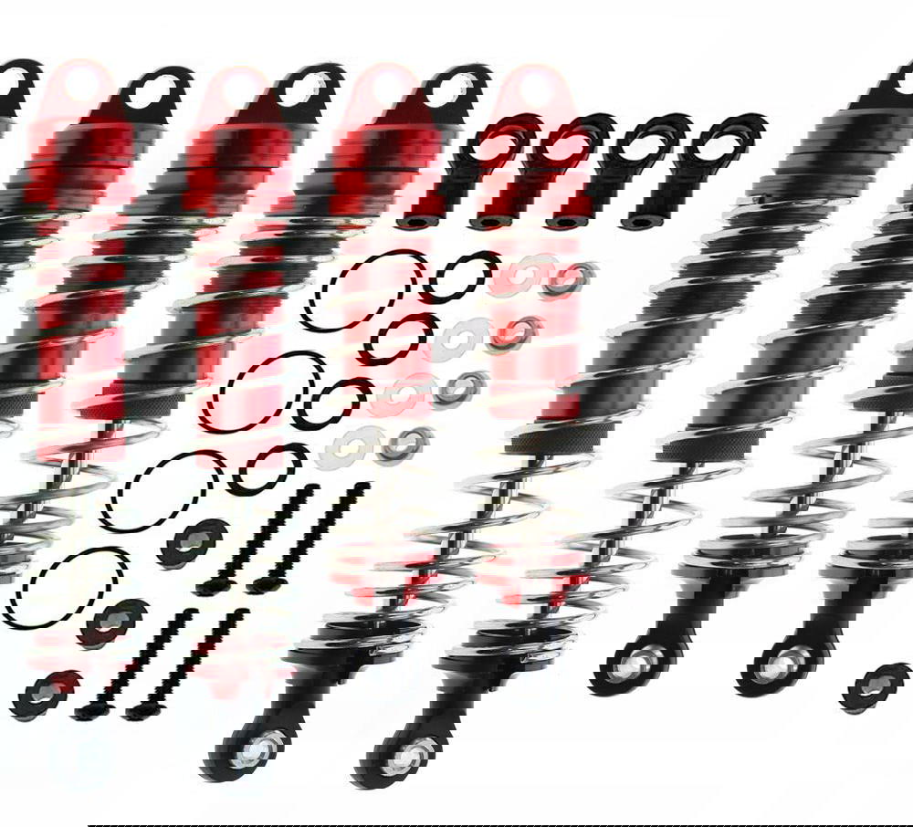 RC Shocks Absorber Set, Front and Rear Suspension Damper Reduces Vibration Elastic Spring Thread Design for Remote Control Vehicle(Red),Model Car Accessories : Automotive