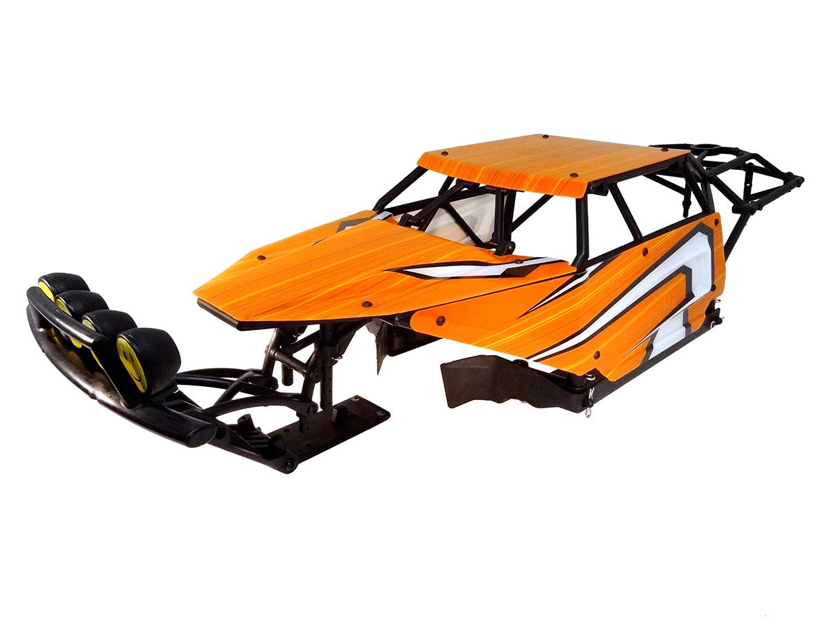 Alloy Roll cage kit/Plastic Orange image window with lamp for Hpi Baja 5T 5SC 