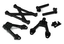 CNC Machined Rear Chassis Brace, Shock Tower & Body Post Kit for Axial SCX-10