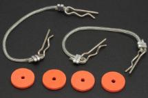 RIDE Secured Body Clips (4) w/ 175mm Wires & Foam Protectors for 1/10 Off-Road