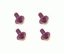 Square R/C M3 x 6mm Aluminum Button Head Hex Screws (Flanged) Purple (4 pcs)