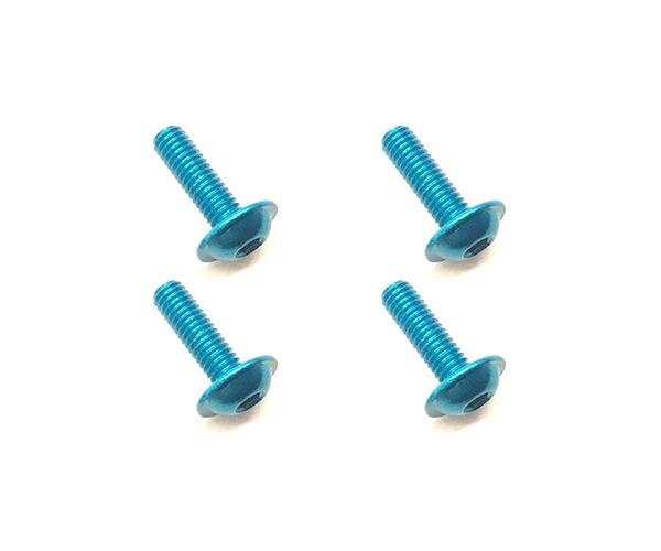 4 pcs. Square R/C M3 x 10mm Aluminum Button Head Hex Screws Light Blue 