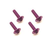 Square R/C M3 x 10mm Aluminum Button Head Hex Screws (Flanged) Purple (4 pcs)
