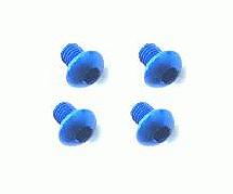 Square R/C M3 x 4mm Aluminum Button Head Hex Screws (Blue) 4 pcs.