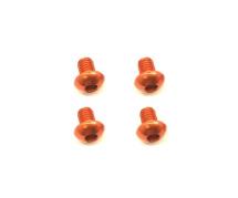 Square R/C M3 x 4mm Aluminum Button Head Hex Screws (Orange) 4 pcs.