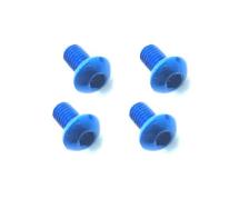 Square R/C M3 x 5mm Aluminum Button Head Hex Screws (Blue) 4 pcs.