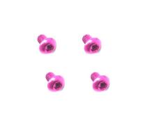 Square R/C M3 x 5mm Aluminum Button Head Hex Screws (Pink) 4 pcs.