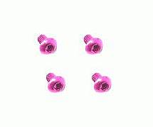 Square R/C M3 x 5mm Aluminum Button Head Hex Screws (Pink) 4 pcs.