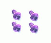 Square R/C M3 x 6mm Aluminum Button Head Hex Screws (Purple) 4 pcs.