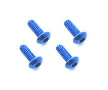 Square R/C M3 x 8mm Aluminum Button Head Hex Screws (Blue) 4 pcs.