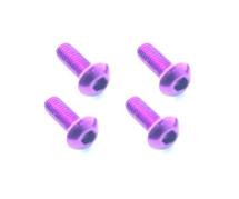 Square R/C M3 x 8mm Aluminum Button Head Hex Screws (Purple) 4 pcs.