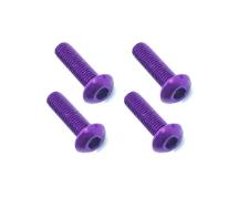Square R/C M3 x 12mm Aluminum Button Head Hex Screws (Purple) 4 pcs.