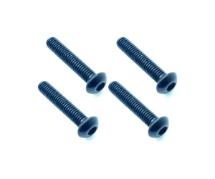 Square R/C M3 x 15mm Aluminum Button Head Hex Screws (Blue) 4 pcs.