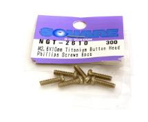 Square R/C M2.6 x 10mm Titanium Button Head Phillips Screws (6 pcs.)