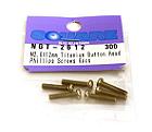 Square R/C M2.6 x 12mm Titanium Button Head Phillips Screws (6 pcs.)