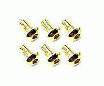 Square R/C M3 x 6mm Stainless Steel Button Head Hex Screws, Gold Plated (6 pcs.)