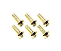 Square R/C M3 x 8mm Stainless Steel Button Head Hex Screws, Gold Plated (6 pcs.)
