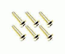 Square R/C M3 x 10mm Stainless Steel Button Head Hex Screws, Gold Plated 6 pcs.