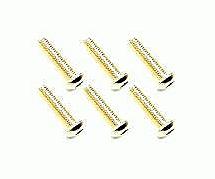 Square R/C M3 x 12mm Stainless Steel Button Head Hex Screws, Gold Plated 6 pcs.