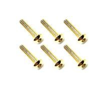 Square R/C M3 x 14mm Stainless Steel Button Head Hex Screws, Gold Plated 6 pcs.