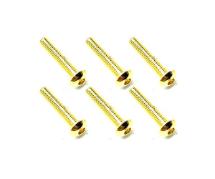 Square R/C M3 x 16mm Stainless Steel Button Head Hex Screws, Gold Plated 6 pcs.