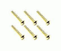 Square R/C M3 x 18mm Stainless Steel Button Head Hex Screws, Gold Plated 6 pcs.