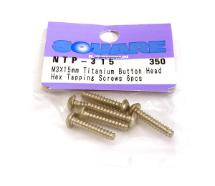 Square R/C M3 x 15mm Titanium Button Head Hex Screws (6 pcs.)