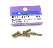 Square R/C M2.6 x 10mm Titanium Button Head Hex Screws (6 pcs.)