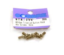 Square R/C M3 x 6mm Titanium Button Head Hex Screws (6 pcs.)