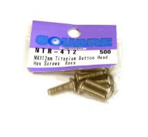 Square R/C M4 x 12mm Titanium Button Head Hex Screws (6 pcs.)