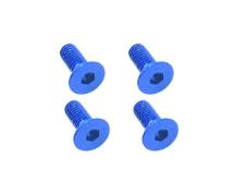 Square R/C M3 x 8mm Aluminum Flat Head Hex Screws (Blue) 4 pcs.